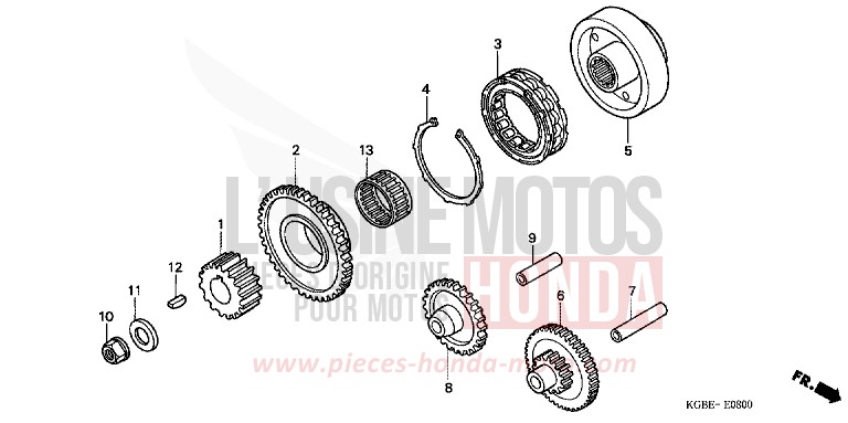 EMBRAYAGE DE DEMARRAGE de Shadow VT125C NOIR (NH1) de 2001